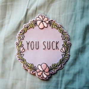 Hot Topic "You Suck" iron on patch